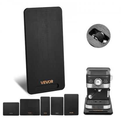 Apparatglidare, medelstor 14,5 x 7,5 tum, rullande glidbricka med tysta gummihjul och ihåligt handtag, lätt att rengöra, rullande bricka för kaffebryggare, köksbänkskiva, svart