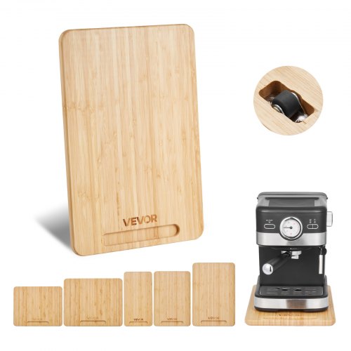 Appliance Slider, Small 14 x 9.5-inch, Rolling Sliding Tray with Rubber Wheels & Hollow Handle, Easy to Clean, Appliance Rolling Tray for Coffee Maker, Kitchen Countertop, Natural Wood