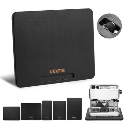 Apparatglidare, liten 10,5 x 13 tum, rullande glidbricka med tysta gummihjul och ihåligt handtag, lätt att rengöra, rullande bricka för kaffebryggare, köksbänkskiva, svart