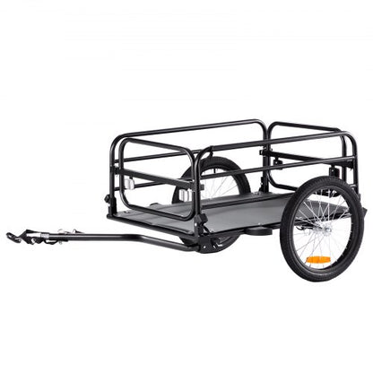 Bike Cargo Trailer, 72.5 kg Load Capacity, Heavy-Duty Bicycle Wagon Cart, Foldable Compact Storage & Quick Release with Universal Hitch, 40.6 cm Wheels, Safe Reflectors, Fits 558.8-711.2 mm Bike Wheels