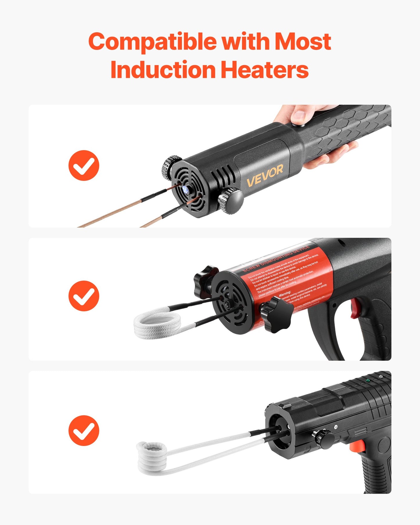 10 st magnetisk induktionsvärmare, induktorvärmetillbehör, minivärmaresats med flexibilitet och lång livslängd, för borttagning av rostiga bultar och muttrar, 8 spolar + 1 U-formad + 1 friformning