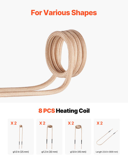 Induction Heater Bolt Removal, 1100W 230V Magnetic Induction Heater Kit, Handheld Nut Buster Tool, Mini Heating Machine for Rusty Screw Removing, Car Garage Repairing Tools with 8 Coil and Box