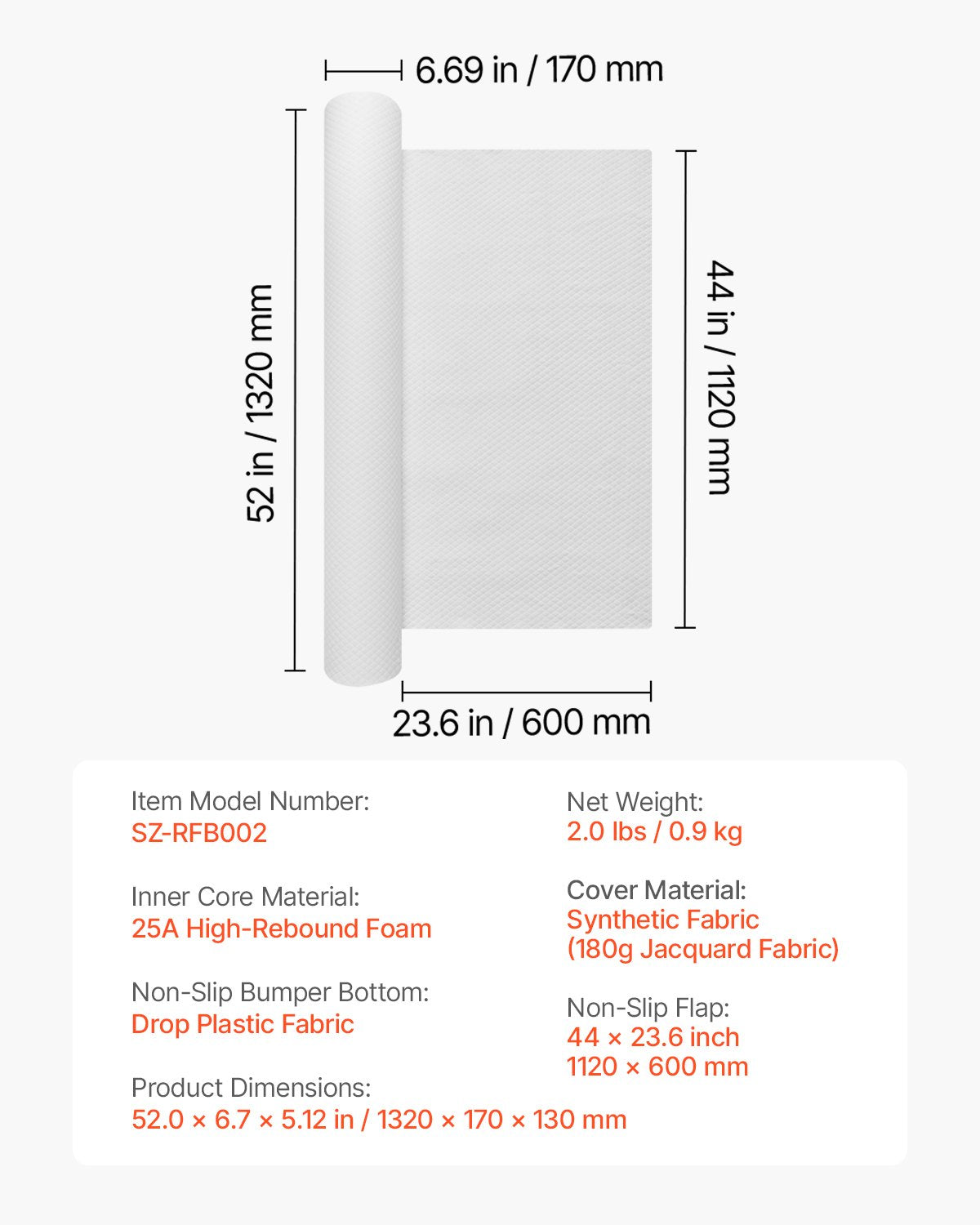 Bed Bumper for Toddlers, 52-inch Non-Slip Bed Guard Rail with Safety Flap, High-Rebound Foam Toddler Bedrail Bumper with Machine-Washable Cover for Twin, Full, Queen & King Beds (1 Pack)