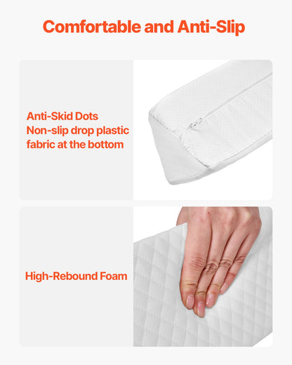 Toddlers Bed Bumper, 56-inch Non-Slip Bed Rail Bumper, High-Rebound Foam Bedrail Guard for Toddlers with Machine-Washable Cover for Twin, Full, Queen & King Beds, Lightweight and Travel-Friendly