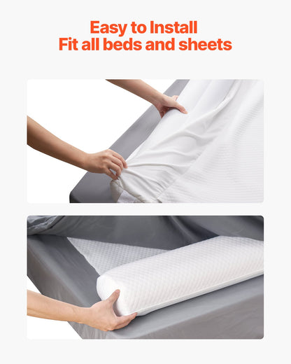 Bed Bumper for Toddlers, 52-inch Inflatable Bed Guard Rail with Safety Flap, 2-Pack Toddler Bedrail Bumpers with Non-Slip Bottom & Machine-Washable Cover for Twin, Full, Queen and King Beds