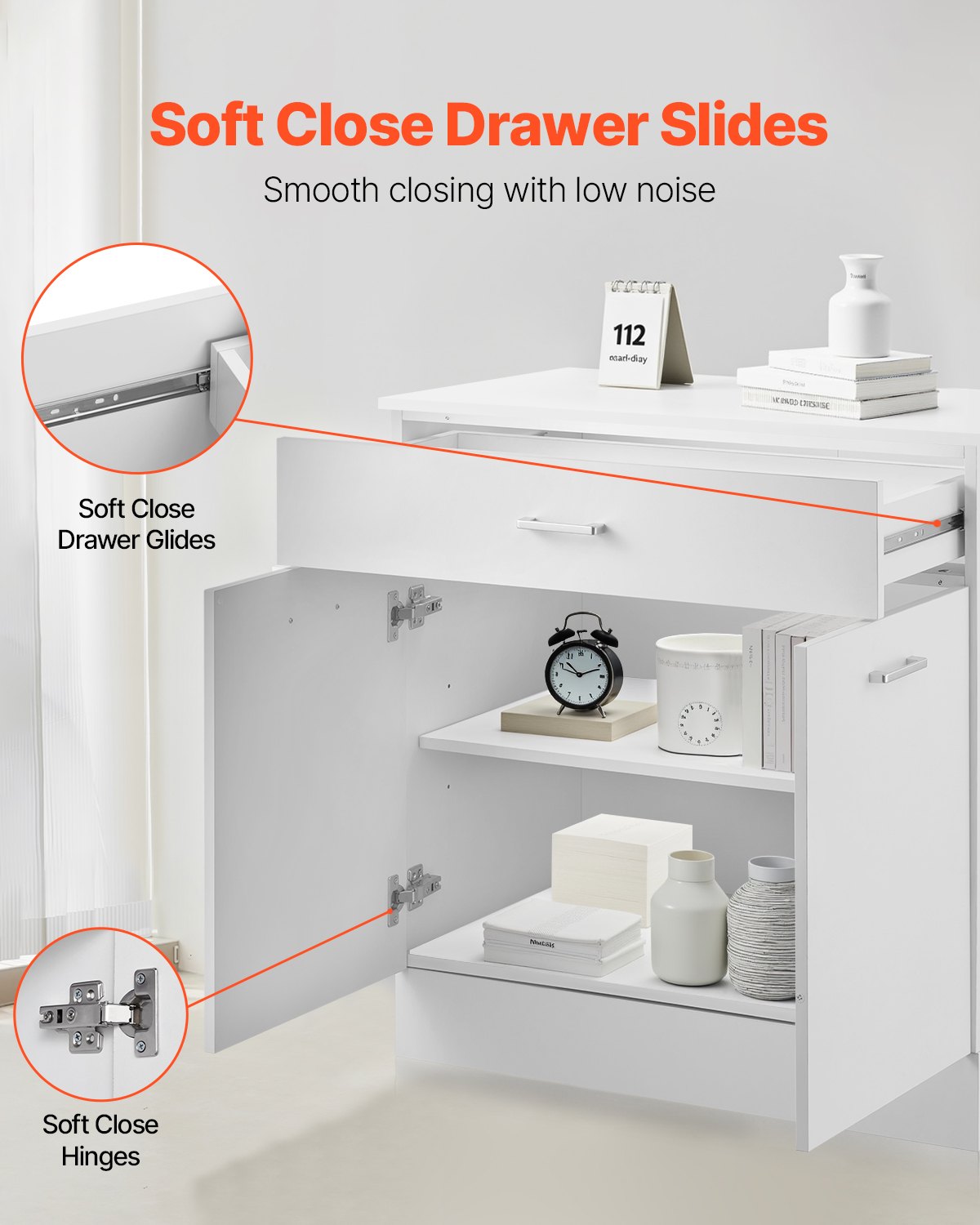 Vitt Shaker-underskåp med låda, 31-tums omonterat underskåp med lådor, 31" B x 19" D x 32" H Monteringsklart skåp med mjukstängande dörrar och justerbar hylla, för hemmakontor