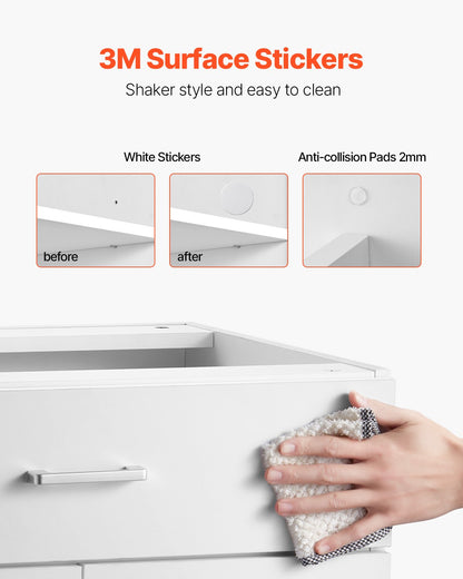 Vitt Shaker-underskåp med låda, 24-tums omonterat underskåp med lådor, 24" B x 19" D x 32" H Monteringsklart skåp med mjukstängande dörrar och justerbar hylla, för hemmakontor