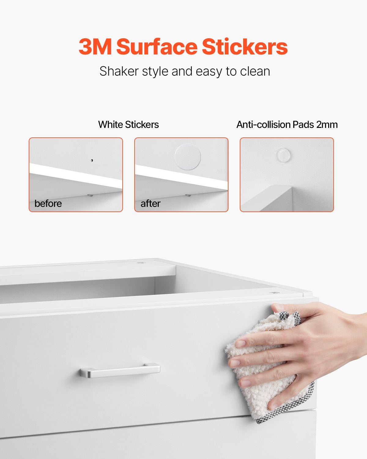 Vitt Shaker-underskåp med 3 lådor, 24-tums omonterat underskåp med lådor, 24" B x 19" D x 32" H Monteringsklart skåp med mjukstängande lådskenor, för hemmakontor