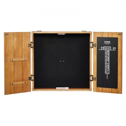 Dartboard Cabinet, Solid Wood Dartboard Cabinet Set, Official Size Hideaway Cabinet with Socreboard and Accessories, Features Easy Assembly, Perfect for Cricket Games (Dartboard Not Included)