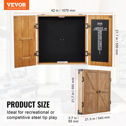 Dartboard Cabinet, Solid Wood Dartboard Cabinet Set, Official Size Hideaway Cabinet with Socreboard and Accessories, Features Easy Assembly, Perfect for Cricket Games (Dartboard Not Included)