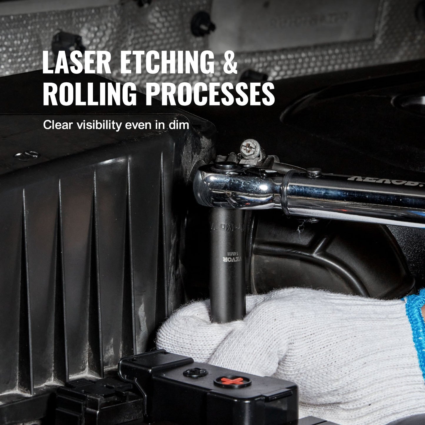 3/8" Drive Impact Socket Set, 48 Piece Socket Set SAE （5/16" -3/4"） & Metric （8-22mm）6 Point Cr-V Drive Extension Bar Universal Joint & Power Drill Adapter Includes Storage Case