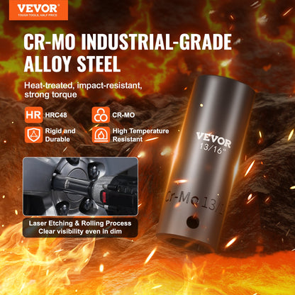 3/8" & 1/2" Drive Impact Socket Set, 59PCS Socket Set SAE 5/16" to 1-1/4" and Metric 6-32mm, 6 Point Cr-Mo Alloy Steel for Auto Repair, Easy-to-Read Markings, Rugged Construction, Storage Case