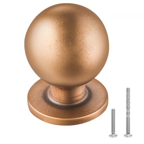 Cabinet Knobs, 12 Pack, 25 mm Zinc Alloy Drawer Pulls Door Handles, Round Kitchen Dresser Solid Knobs Cupboard Hardware with Screws for Bathroom Closet Cabinets Drawers, Antique Brass Color