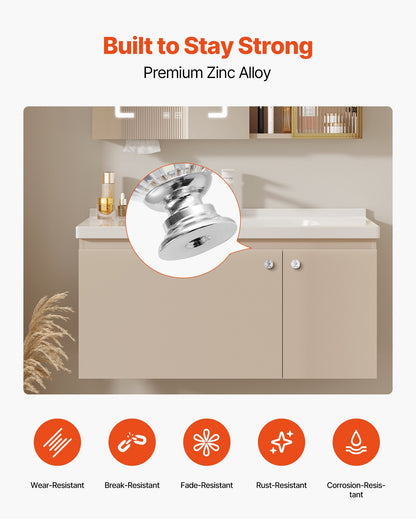 Cabinet Knobs, 12 Pack, 31 mm Acrylic & Zinc Alloy Drawer Pulls Door Handles, Diamond Kitchen Solid Knobs Dresser Handles, Cupboard Hardware with Screws for Bathroom Closet Cabinets Drawers