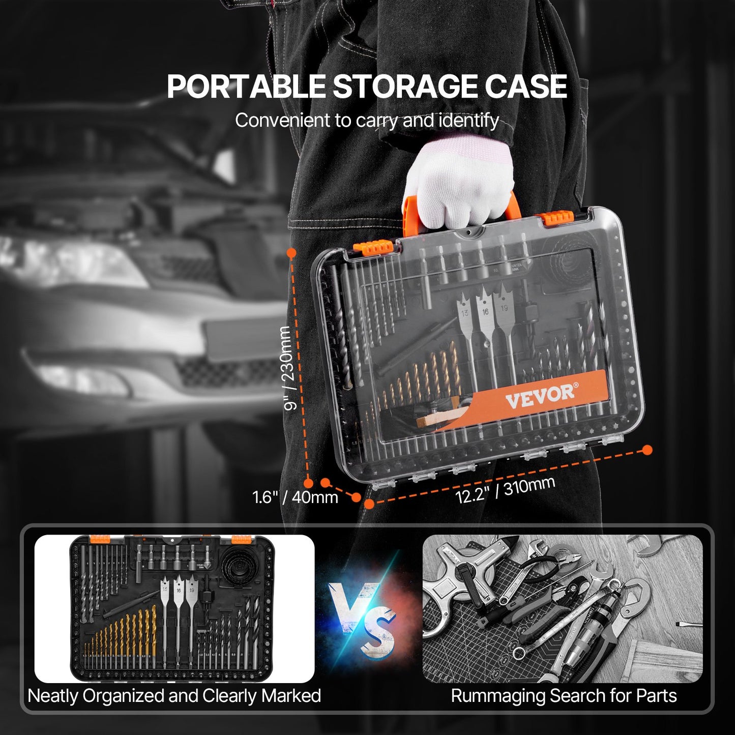 Drill Bit Set, 100 Pieces Drill and Driver Bit Set, Screwdriver Bit Set Suitable for Wood Metal Cement Drilling and Screw Driving, Drill Bit Sets Combo Kit Assorted in Organized Carrying Case