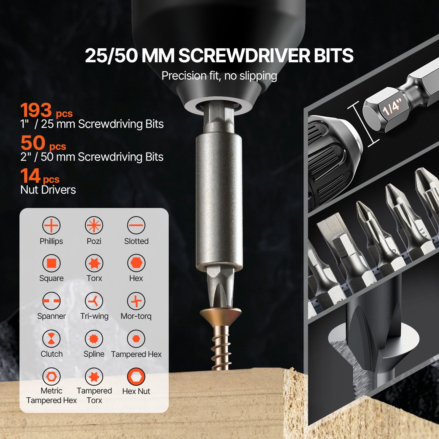 Drill Bit Set, 318 Pieces Drill and Driver Bit Set, Screwdriver Bit Set Suitable for Wood Metal Cement Drilling and Screw Driving, Drill Bit Sets Combo Kit Assorted in Organized Carrying Case