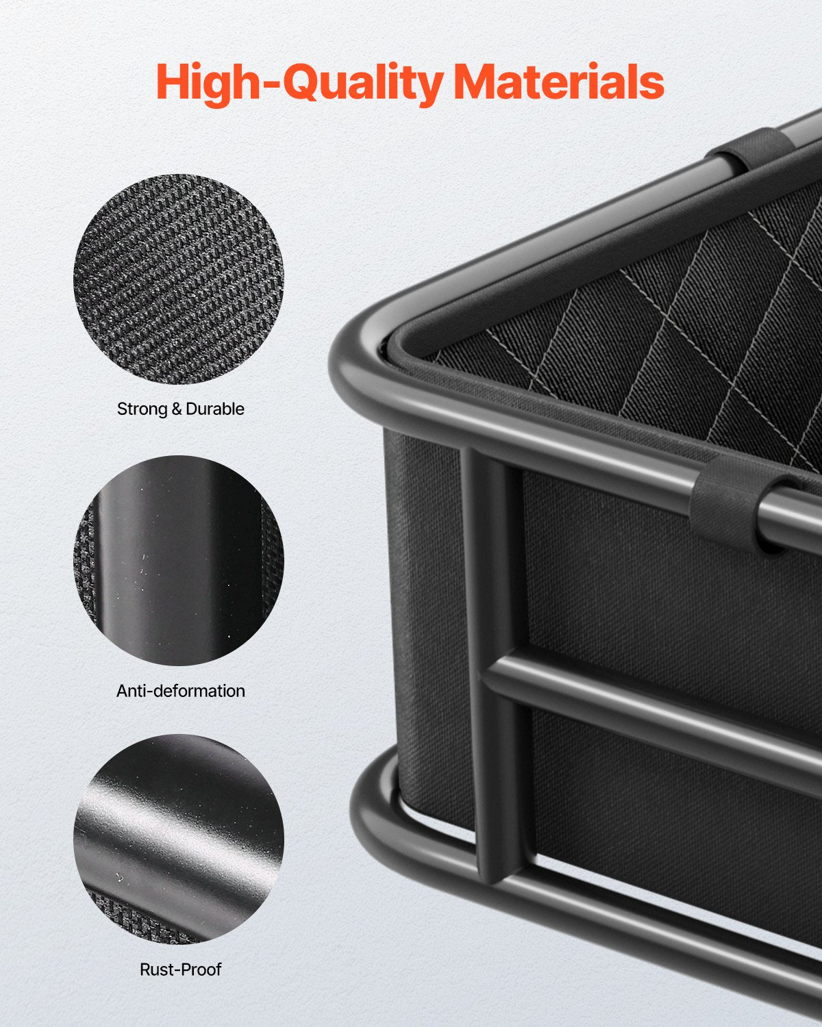 Rear Bike Basket, Medium Bicycle Basket with Cargo Net, Liner & Waterproof Cover, Heavy Duty Bike Back Basket for Adult Women/Men Carrying Dogs, Pets, Fruit & Grocery, Mounting Tools Included