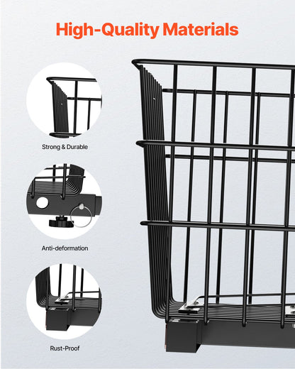 Scooter Rear Basket, Heavy Duty Metal Wire Basket with Handle, Spacious Cargo Basket, Works with 1-inch Receiver, Compatible with Most Golden, Drive & Pride Mobility Scooter