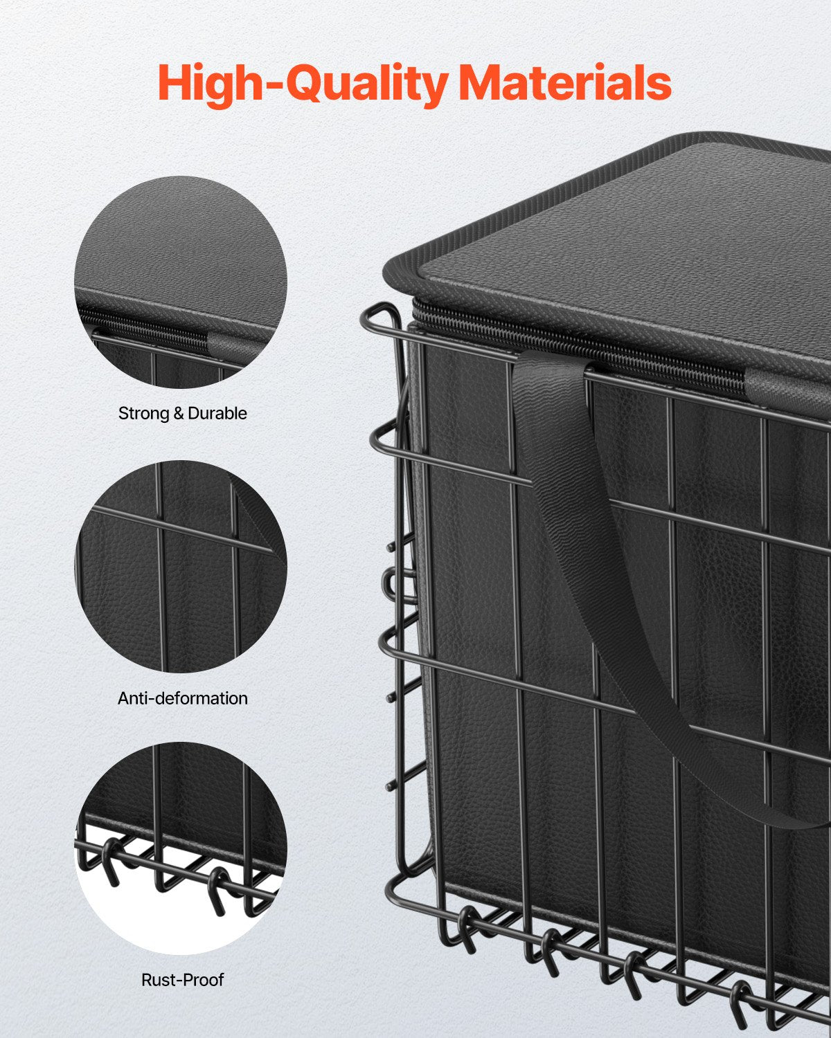 Rear Bike Basket, Folding Wire Bicycle Basket with Cargo Net, Removable Liner Bag & Waterproof Cover, Quick Release Design Bike Basket for Adult Women/Men Carrying Dogs Pets Fruit & Grocery