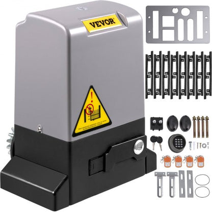 Sliding Gate Opener, 1800 KG 8 m, Automatic Sliding Gate with 4 Remote Controllers & APP Control, Electric Rolling Driveway Slide Gate Motor, Complete Gate Operator Hardware Security System Kit