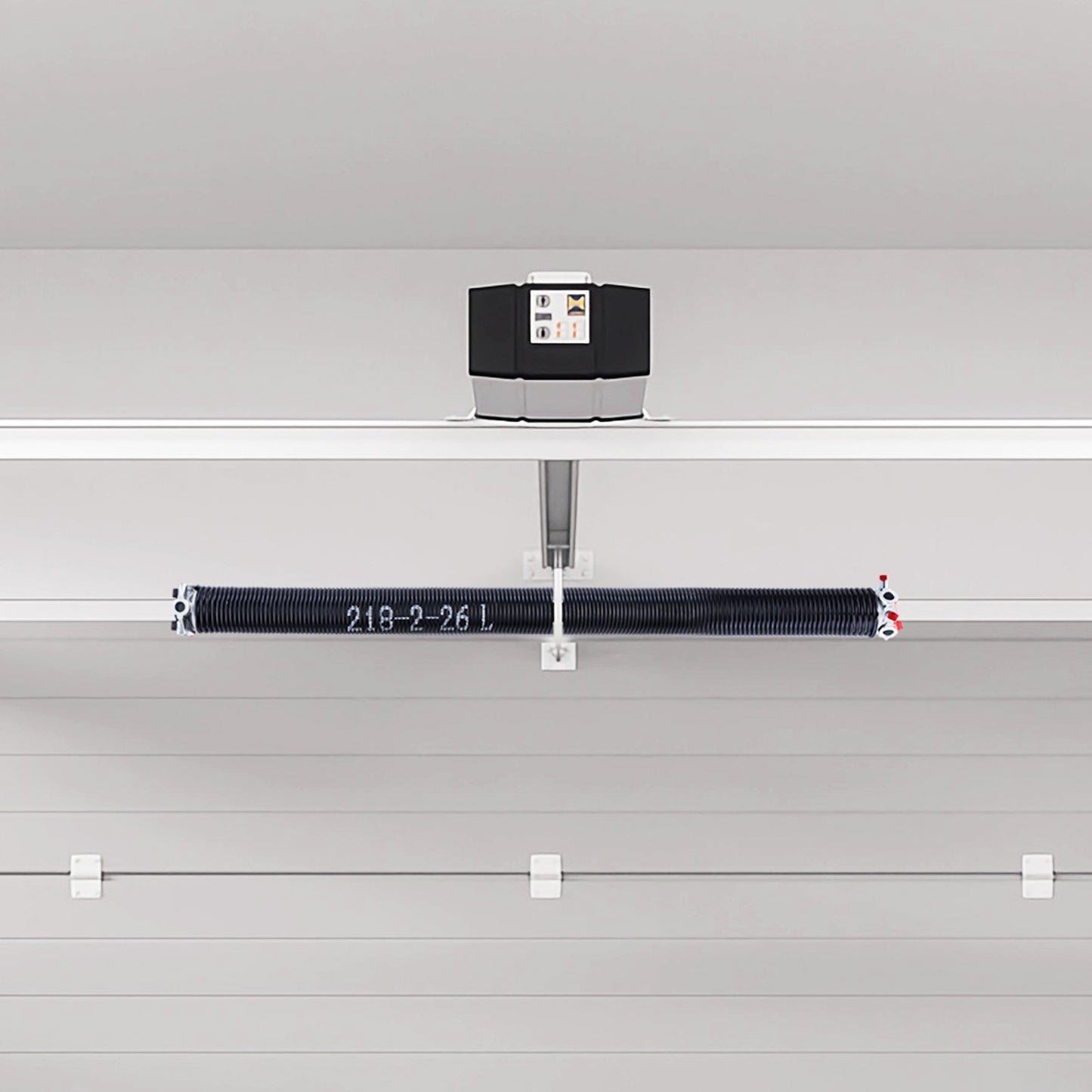 Garageportsfjädrar, par om 0,218 x 2 x 26 tum, 16 000 cykler, elektrofores svartbelagda för utbyte, garageportsfjädrar med halkfria lindningsstänger, handskar och monteringsnyckel