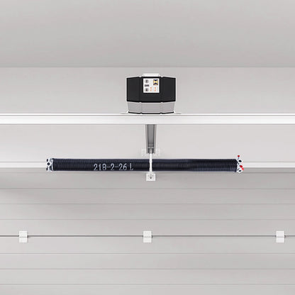 Garageportsfjädrar, par om 0,218 x 2 x 26 tum, 16 000 cykler, elektrofores svartbelagda för utbyte, garageportsfjädrar med halkfria lindningsstänger, handskar och monteringsnyckel