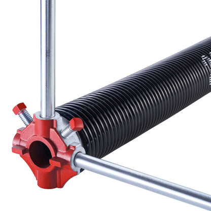 Garage Door Torsion Springs, Pair of 0.225 x 2 x 27 in, 16000 Cycles, Electrophoresis Black Coated for Replacement, Garage Door Springs with Non-Slip Winding Bars, Gloves and Mounting Wrench