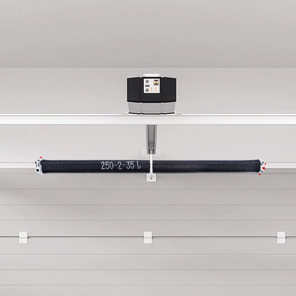 Garageportsfjädrar, par om 0,250 x 2 x 35 tum, 16 000 cykler, elektrofores svartbelagda för utbyte, garageportsfjädrar med halkfria lindningsstänger, handskar och monteringsnyckel