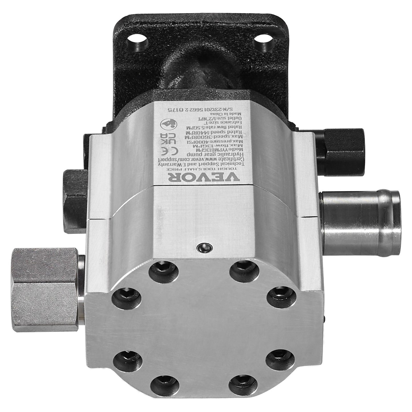 Hydraulisk vedklyvspump, 13GPM, 2-stegs 3000PSI vedklyvspump, 1'' inlopp 1/2'' NPT-utlopp 3600 RPM hydraulisk kugghjulspump i aluminium, för liten motormontering av vedklyvar snöplog