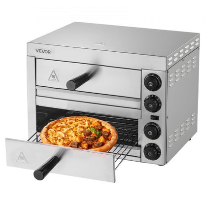 Electric Pizza Oven for Countertops, 12-inch, 1700W, with Temp Control & 0-60 Min Timer, Even Baking Technology & Easy Clean Crumb Tray, Ideal for Both Commercial & Home Kitchens