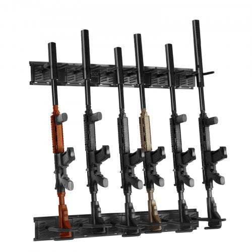 Gun Rack, Indoor Gun Rack Wall Mount, 6-Slot Vertical Rifle Shotgun Gun Rack, 81.6 kg Heavy Duty Metal Wall Gun Rack Display Stand with Soft Padding
