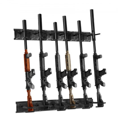 Gun Rack, Indoor Gun Rack Wall Mount, 6-Slot Vertical Rifle Shotgun Gun Rack, 81.6 kg Heavy Duty Metal Wall Gun Rack Display Stand with Soft Padding