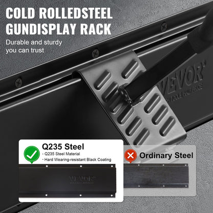 Gun Rack, Indoor Gun Rack Wall Mount, 6-Slot Vertical Rifle Shotgun Gun Rack, 81.6 kg Heavy Duty Metal Wall Gun Rack Display Stand with Soft Padding