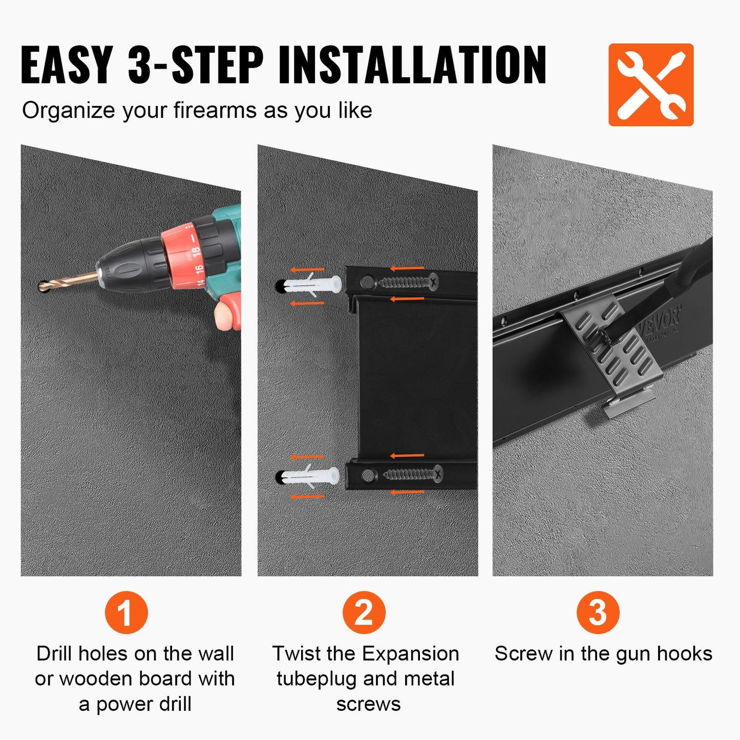 Gun Rack, Indoor Gun Rack Wall Mount, 6-Slot Vertical Rifle Shotgun Gun Rack, 81.6 kg Heavy Duty Metal Wall Gun Rack Display Stand with Soft Padding