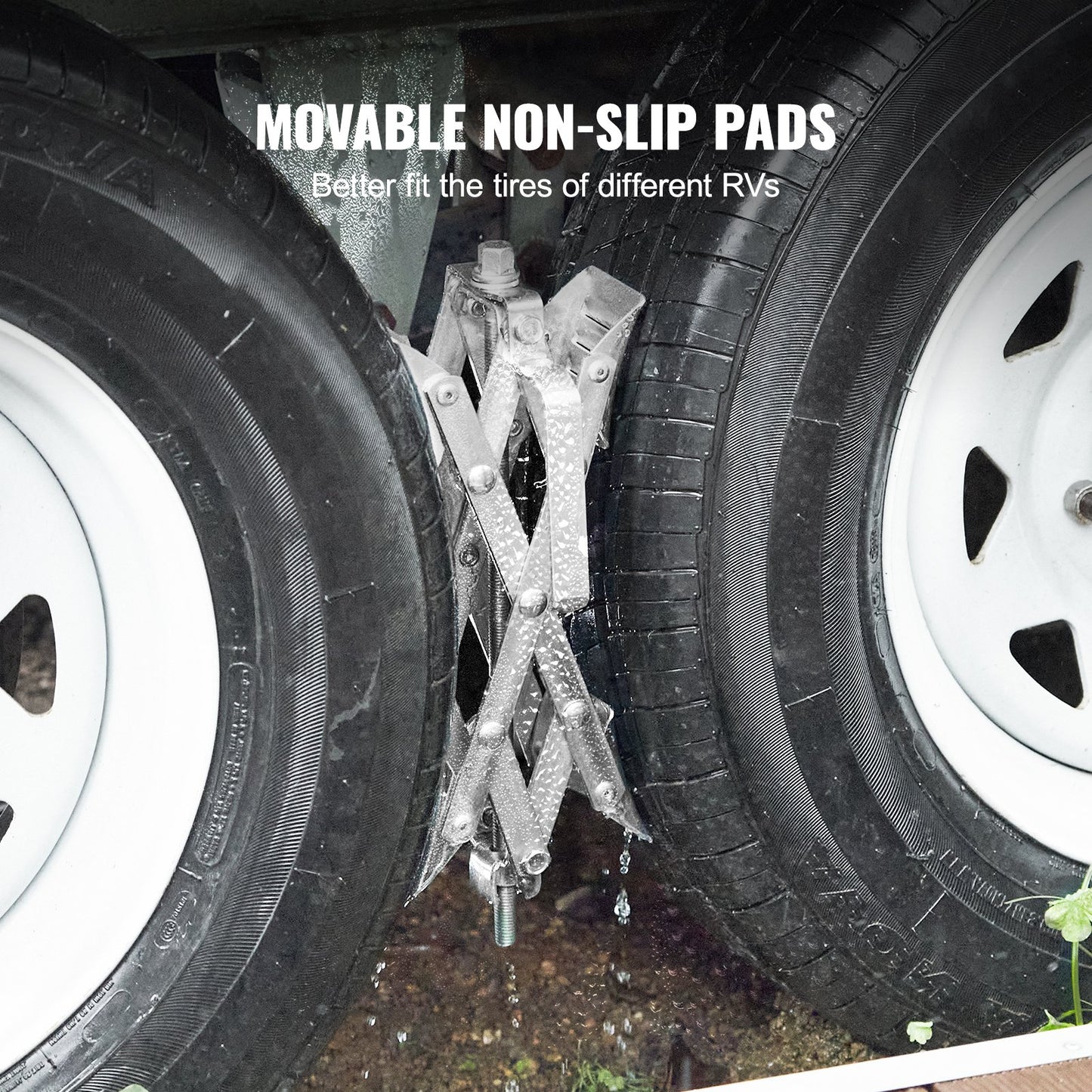 Hjulkloss för husbilar, X-formad hjulkloss för husbilar, passar för däckutrymme på 1,5" till 10", 2 uppsättningar hjulklossar med spärrnyckel och förvaringsväska för husbilar, husvagnar, lastbilar