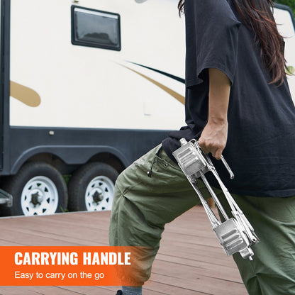 Hjulkloss för husbilar, X-formad hjulkloss för husbilar, passar för däckutrymme på 1,5" till 10", 2 uppsättningar hjulklossar med spärrnyckel och förvaringsväska för husbilar, husvagnar, lastbilar