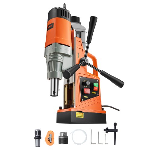 Magnetborrmaskin, 1550W motor, 2 tums borrdiameter, 2922 lbf bärbar elektrisk magnetborrpress, 0-500 varv/min variabel hastighet, borrmaskin för metallytor, industri och heminredning