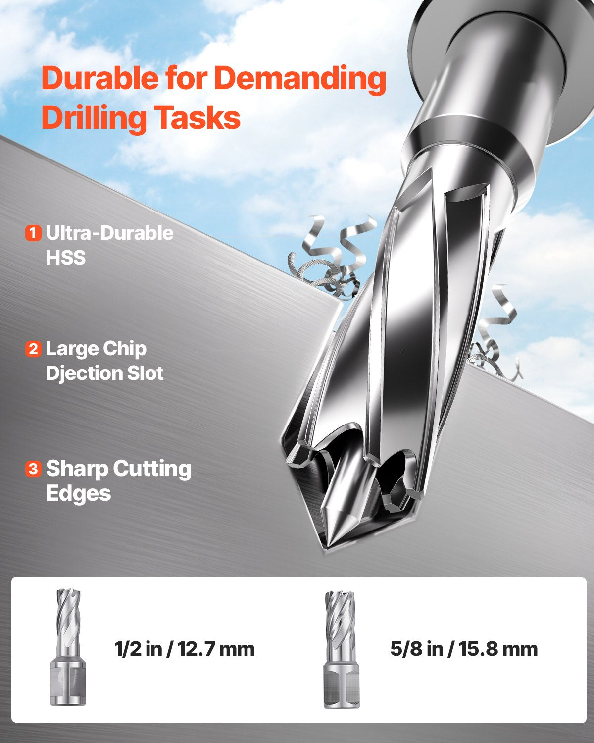 Magnetic Drill, 1200W Motor 1.6 in Boring Diameter, 2810 lbf Electric Mag Drill Press, with 2 Coring Bits, Variable Speed, Drilling Machine for Metal Surface, Home Improvement Industry, Yellow