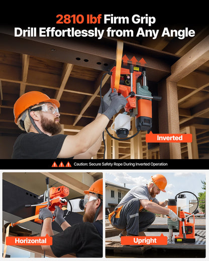 Magnetisk borrpress, 1350 W, 50 mm borrdiameter, 12500N bärbar magnetborrpress, 0–800 varv/min justerbar hastighet, med Weldon-skaft, för metallytor, industri och heminredning