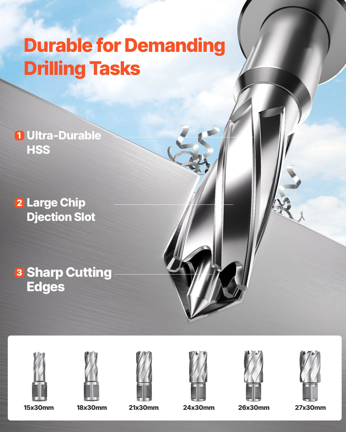 Magnetic Drill, 1450W Motor 2 in Boring Diameter, 2878 lbf Portable Electric Mag Drill Press, with 6 Coring Bits, Variable Speed, Drilling Machine for Metal Surface, Home Improvement Industry