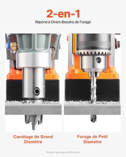 Magnetborrmaskin, 1450W motor, 1,6 tum borrdiameter, 2810 lbf bärbar elektrisk magnetborrpress, med 11 kärnborrar, 850 varv/min hastighet, borrmaskin för metallytor, heminredningsindustrin