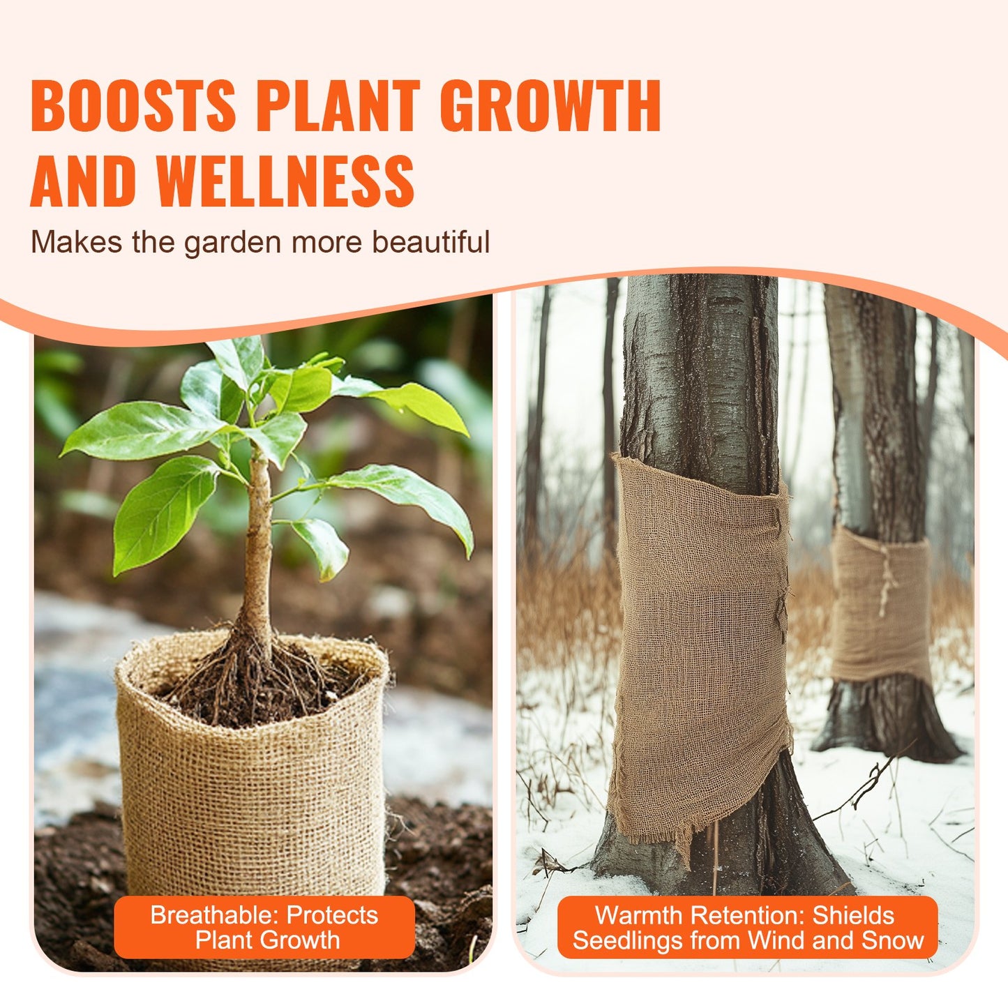 Rulle av säckväv i jutetyg, 102,5 cm x 22,5 cm och 132,5 cm breda rullar av säckväv i jutetyg, rulle av säckväv i jutetyg ​​för träd, för dekoration, hantverk, bröllop, trädgårdsskötsel, vintertäckning för växter och träd