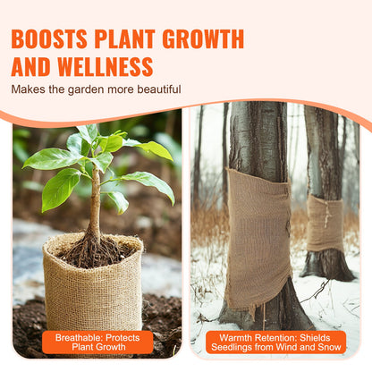 Rulle av säckväv i jutetyg, 102,5 cm x 22,5 cm och 132,5 cm breda rullar av säckväv i jutetyg, rulle av säckväv i jutetyg ​​för träd, för dekoration, hantverk, bröllop, trädgårdsskötsel, vintertäckning för växter och träd