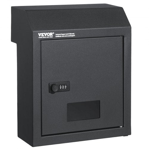 Through The Door Key Drop Box Mailbox with Combination Lock Dark Gray