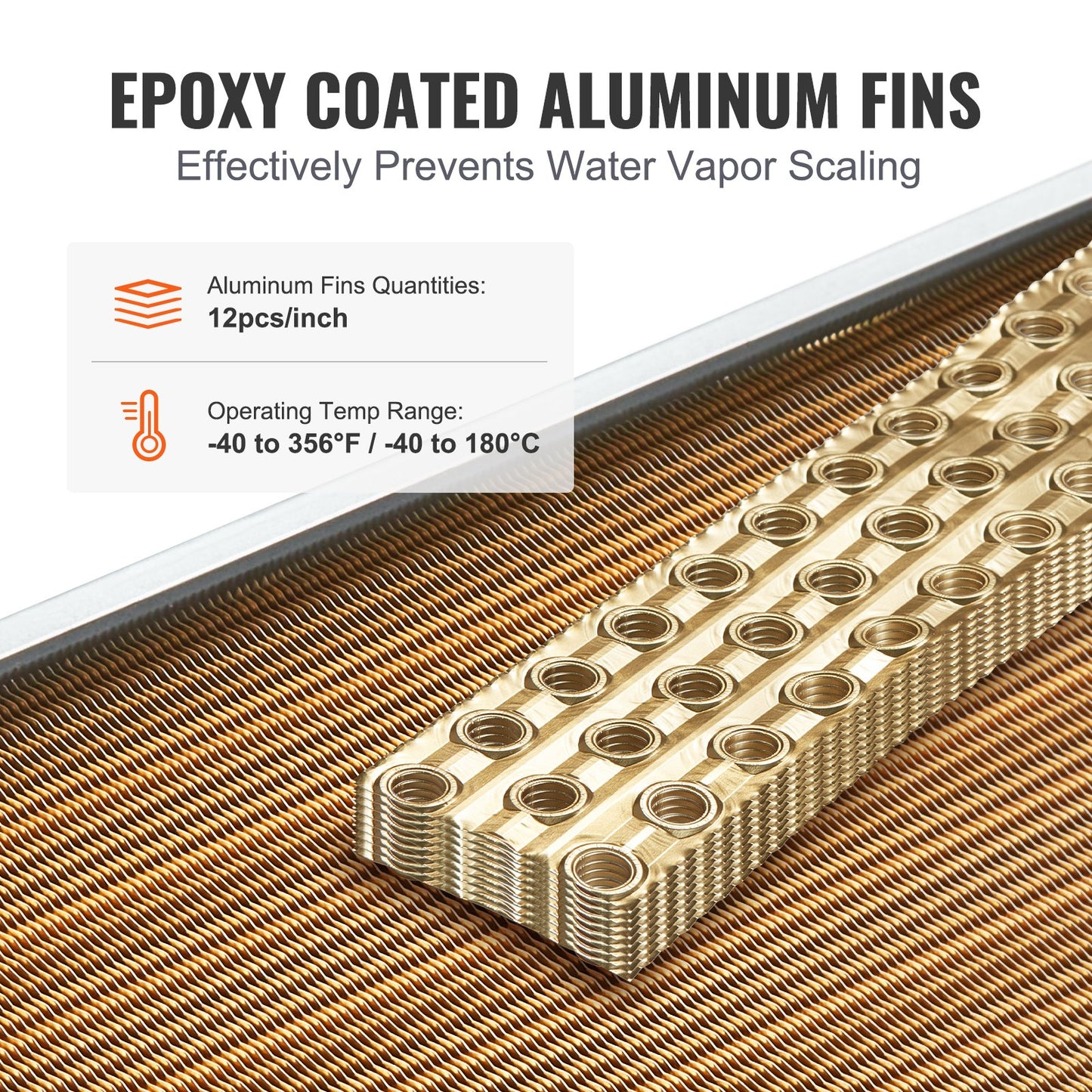 20"x 20"/50.8 x 50.8 cm Heat Exchanger Water to Air 3-Row 3/8"/ 1 cm Copper Ports 242 Fins