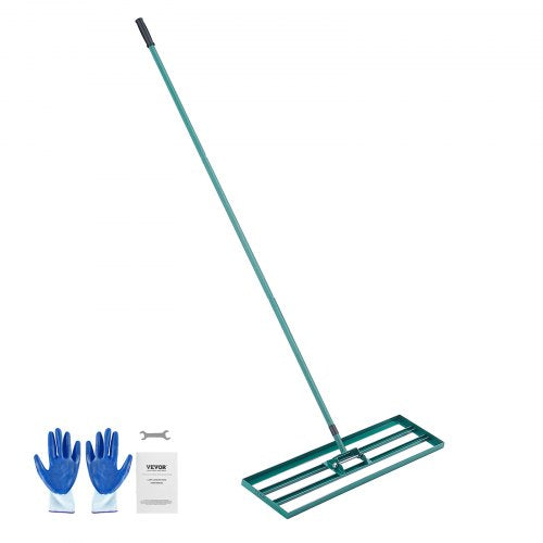 Lawn Leveling Rake, 91.4 x 25.4 cm Level Lawn Tool, Heavy-duty Lawn Leveler with 198.1 cm Steel Extended Handle, Yard Leveling Rake Suit for Garden, Golf Lawn, Farm