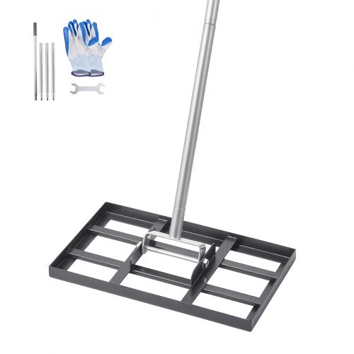 Lawn Leveling Rake, Lawn Leveler with 78 in Handle, 17x10 in Ground Plate, Rust-Resistant Carbon Steel Soil Leveler, 5 Heights Adjustable, Effort Saving Lawn Leveling Tool for Yard Golf Court