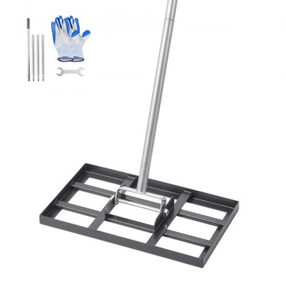 Lawn Leveling Rake, Lawn Leveler with 78 in Handle, 17x10 in Ground Plate, Rust-Resistant Carbon Steel Soil Leveler, 5 Heights Adjustable, Effort Saving Lawn Leveling Tool for Yard Golf Court