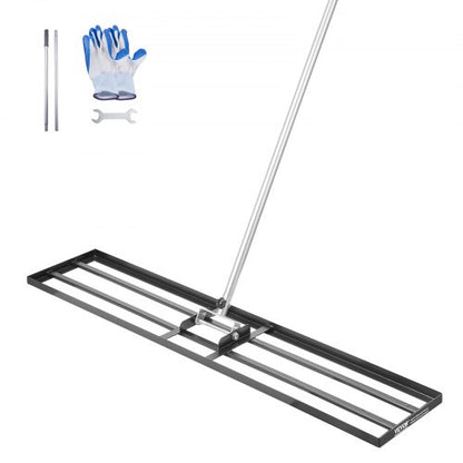 Lawn Leveling Rake, Lawn Leveler with 83.9 in Handle, 48x10 in Ground Plate, Rust-Resistant Carbon Steel Soil Leveler, 2 Heights Adjustable, Effort Saving Lawn Leveling Tool for Yard Golf Court