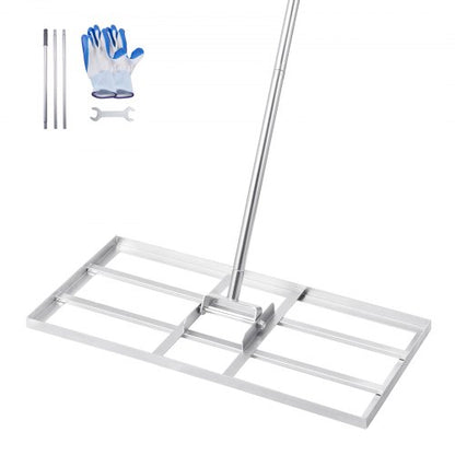 Lawn Leveling Rake, Lawn Leveler with 83.9 in Handle, 48x10 in Ground Plate, Rust-Resistant Carbon Steel Soil Leveler, 2 Heights Adjustable, Effort Saving Lawn Leveling Tool for Yard Golf Court